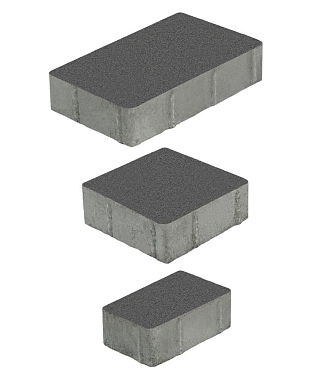 Тротуарная плитка СТАРЫЙ ГОРОД - Стандарт Серый, комплект из 3 видов плит
